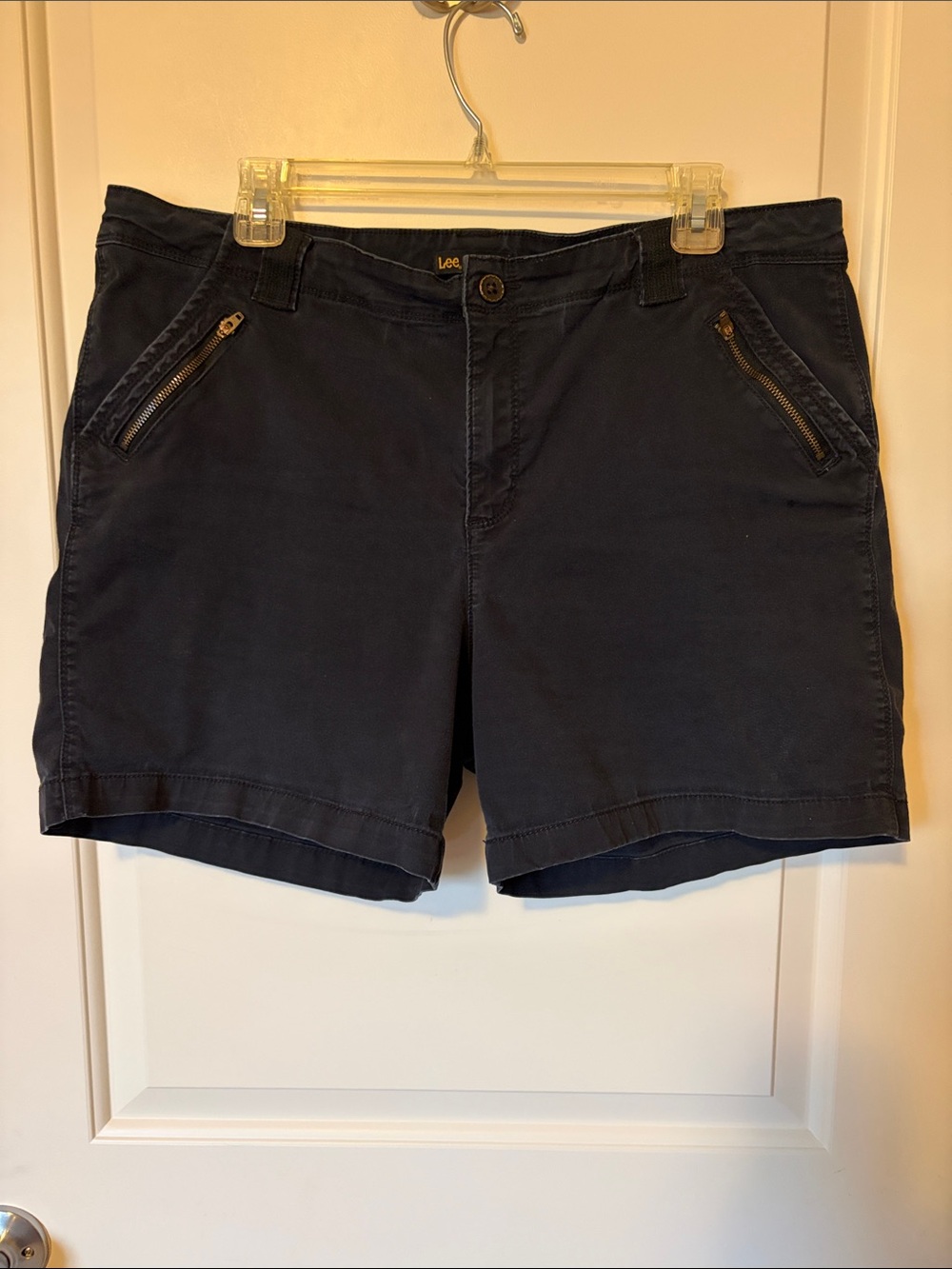 Lee Women's Navy Zip-Pocket Bermuda Shorts